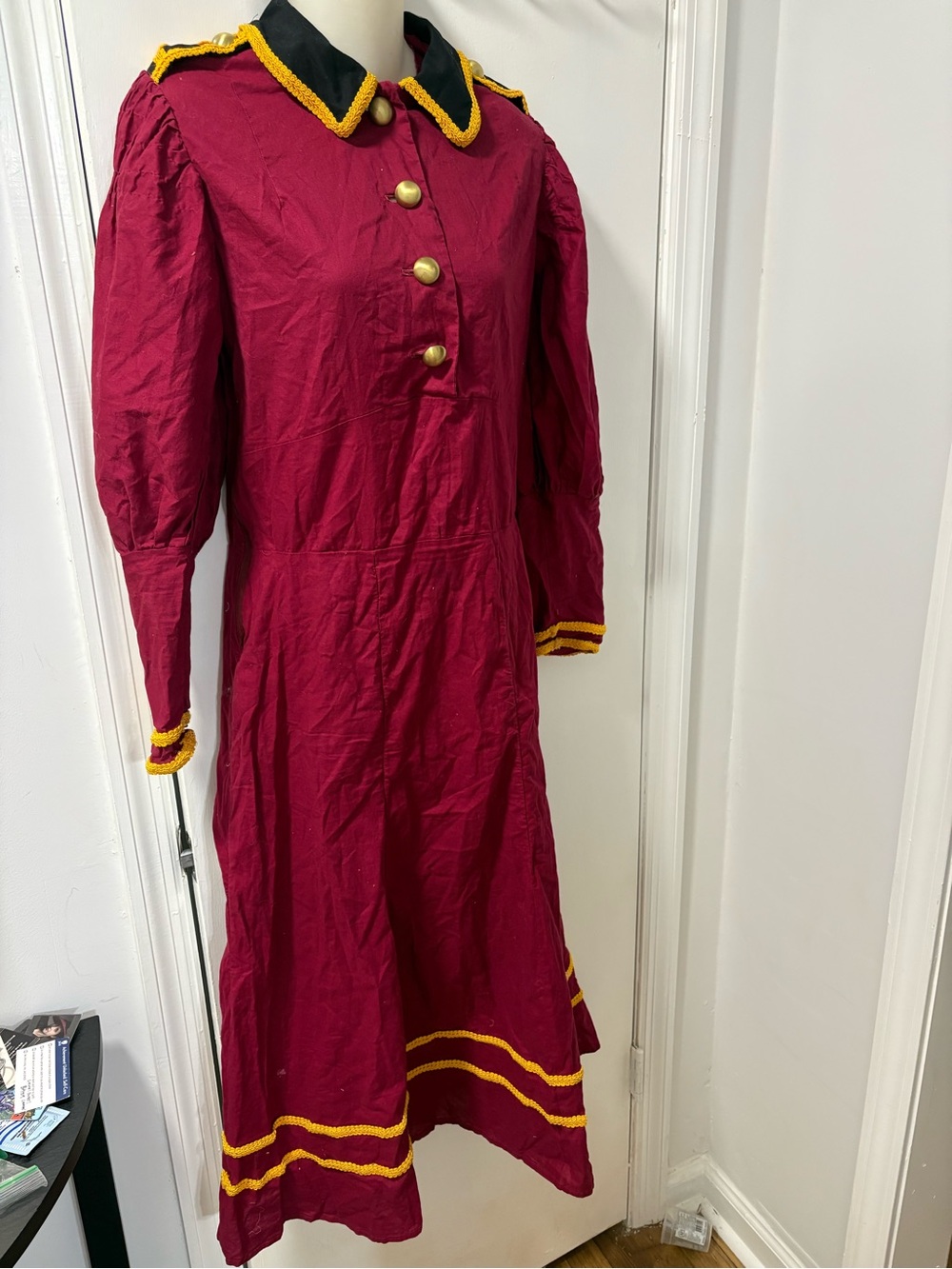 Handmade red regency dress